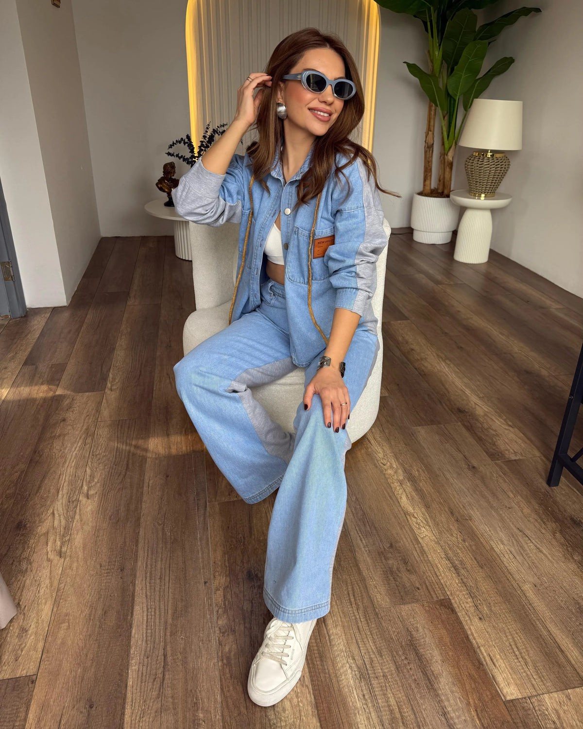 Denim Suit Detail at the Front