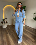Denim Suit Detail at the Front
