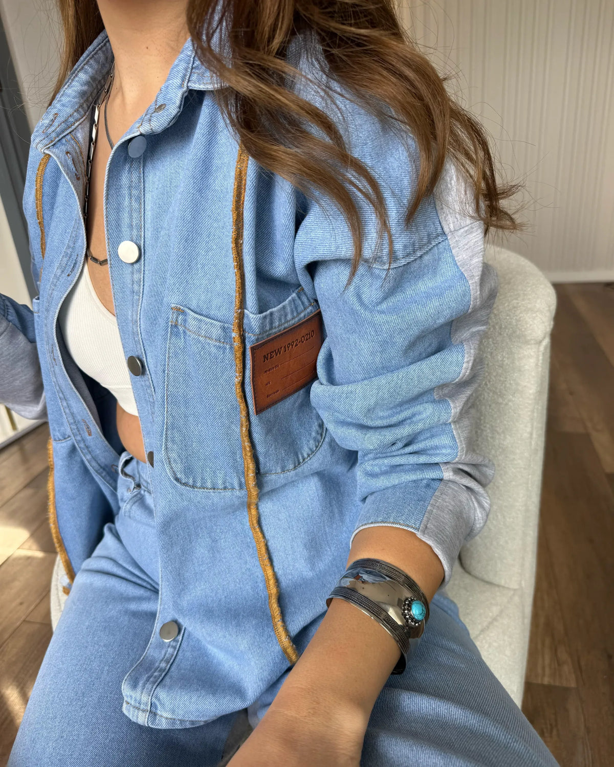 Denim Suit Detail at the Front
