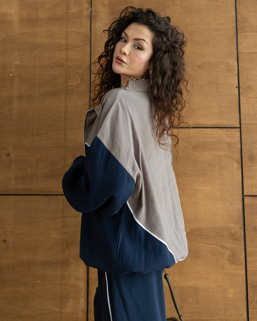 Zipper Jacket with Pant Set