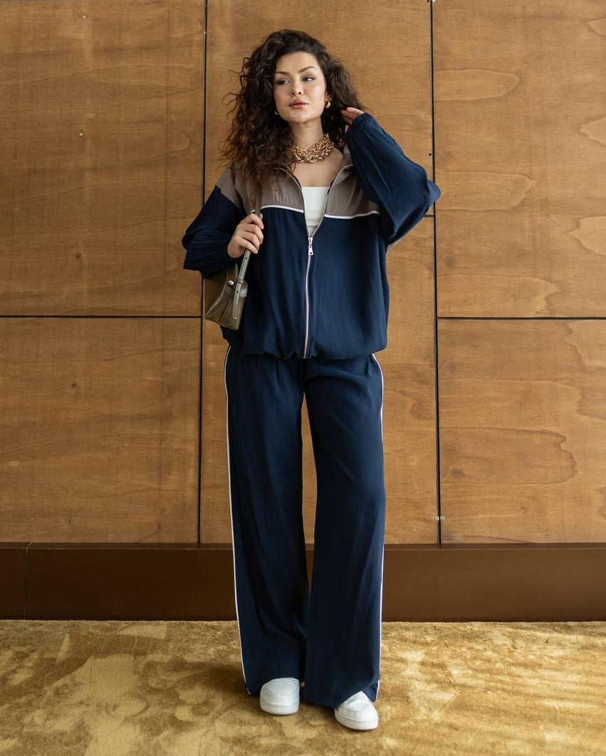 Zipper Jacket with Pant Set