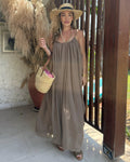 Strappy Ruched Natural Dress