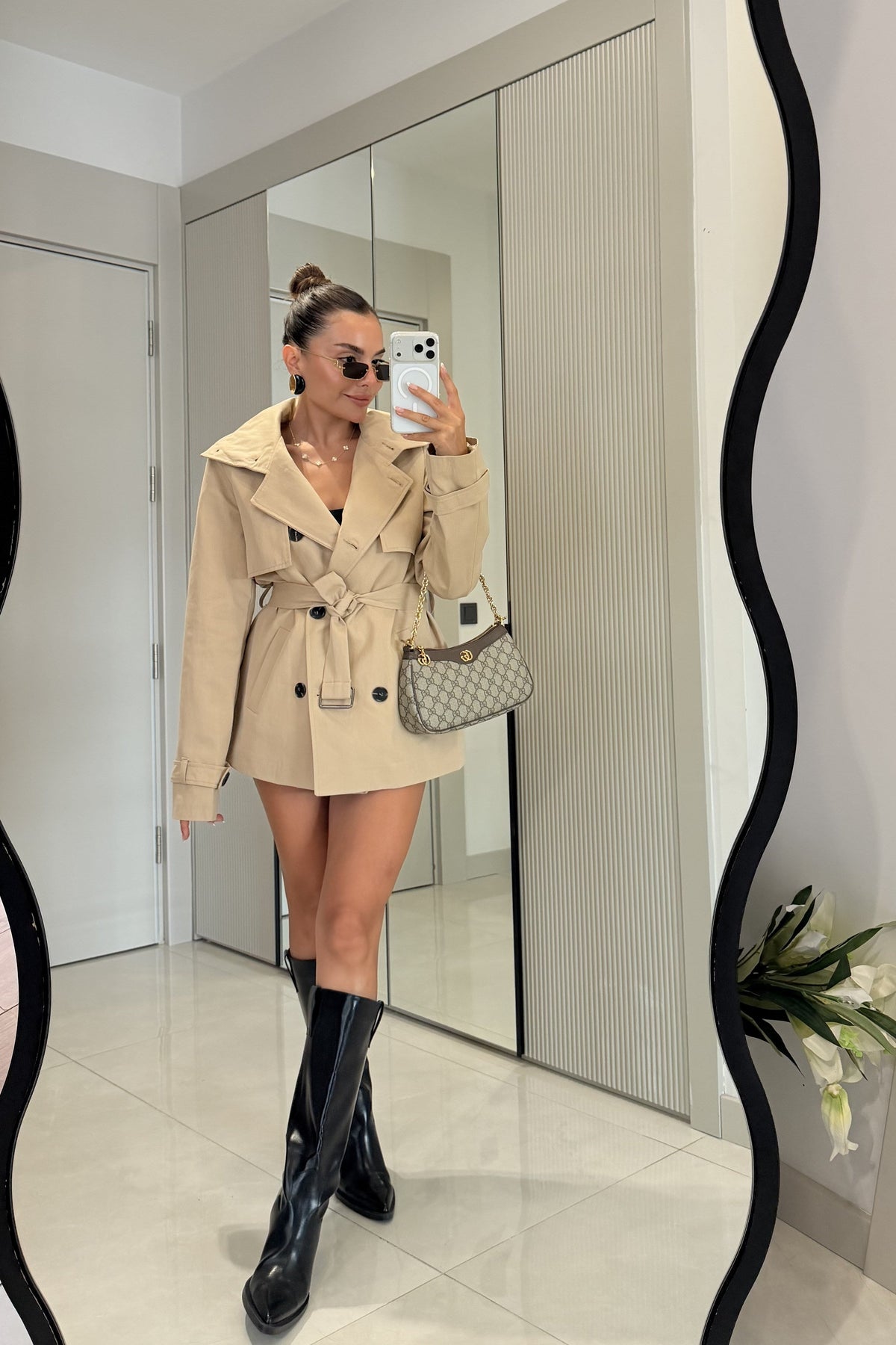 Kiara Camel Belted Trench Coat