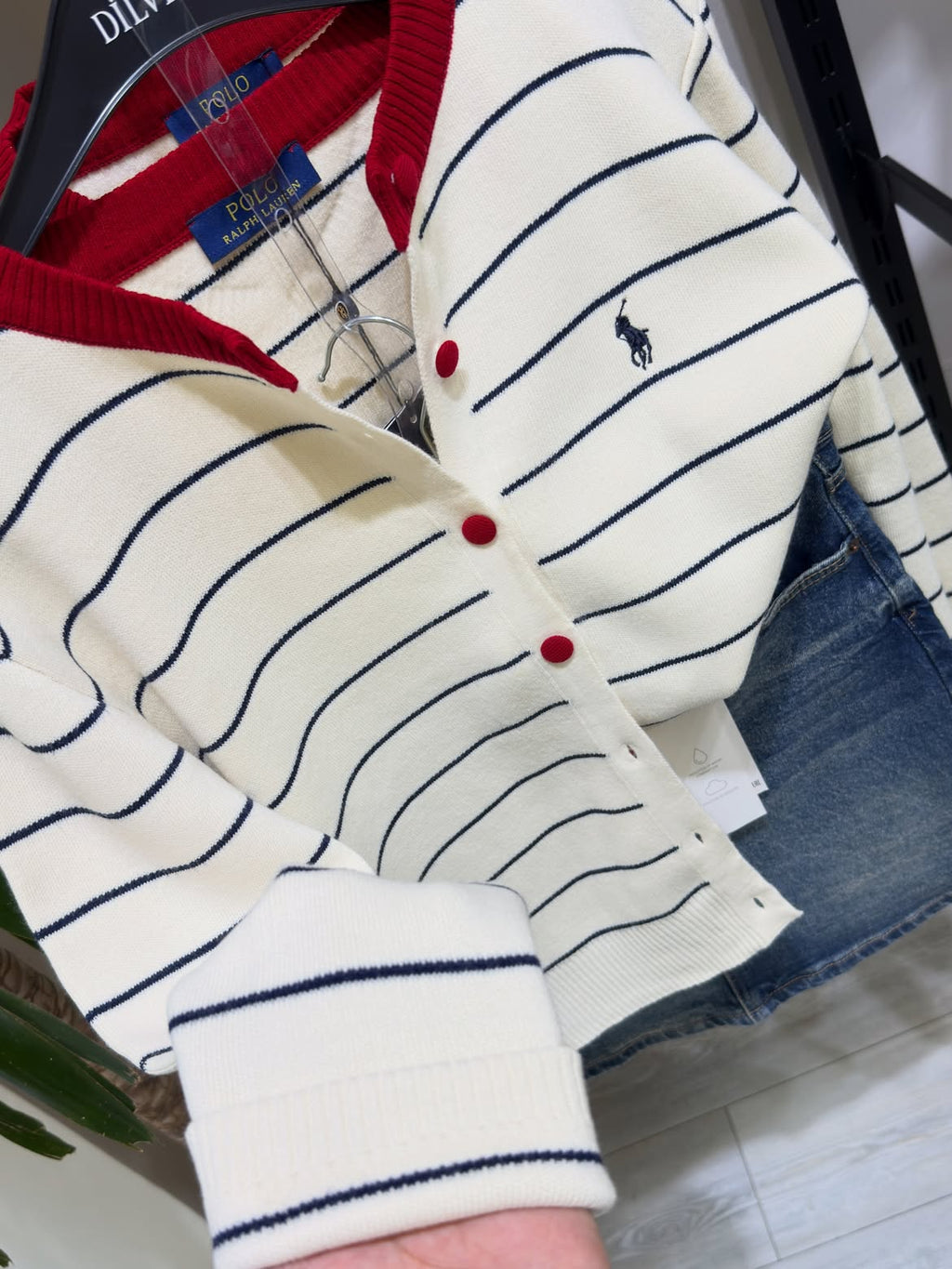 Striped knit cardigan