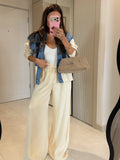 Brody Denim-Trim Knit Set