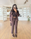 Zip-Up Sweatshirt and Tencel Pants Set