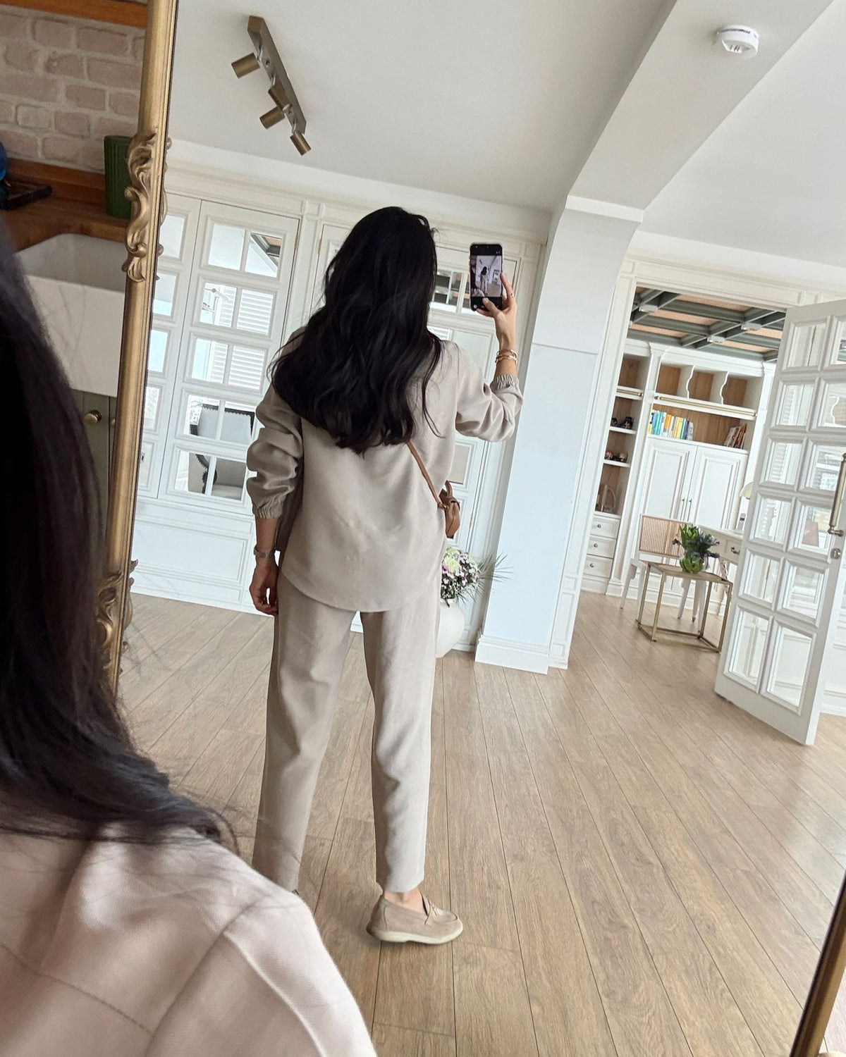 Zip-Up Sweatshirt and Tencel Pants Set