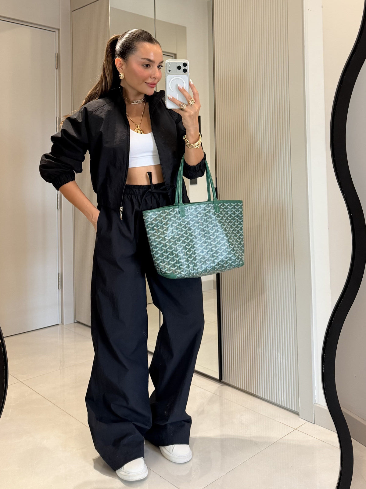 Black Zippered Parachute Set