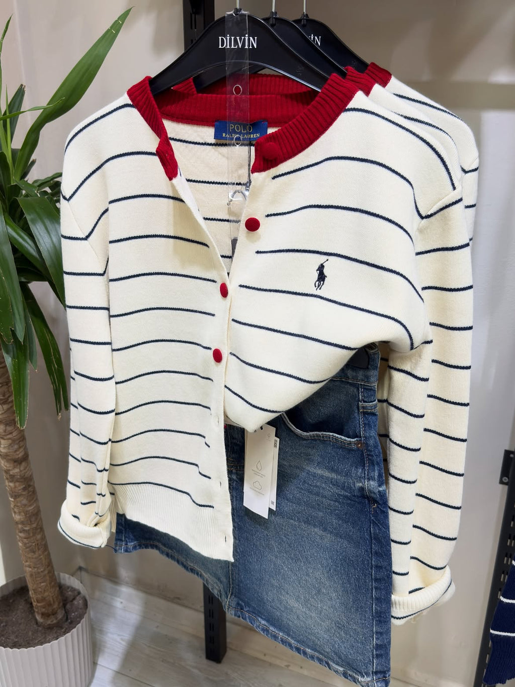 Striped knit cardigan