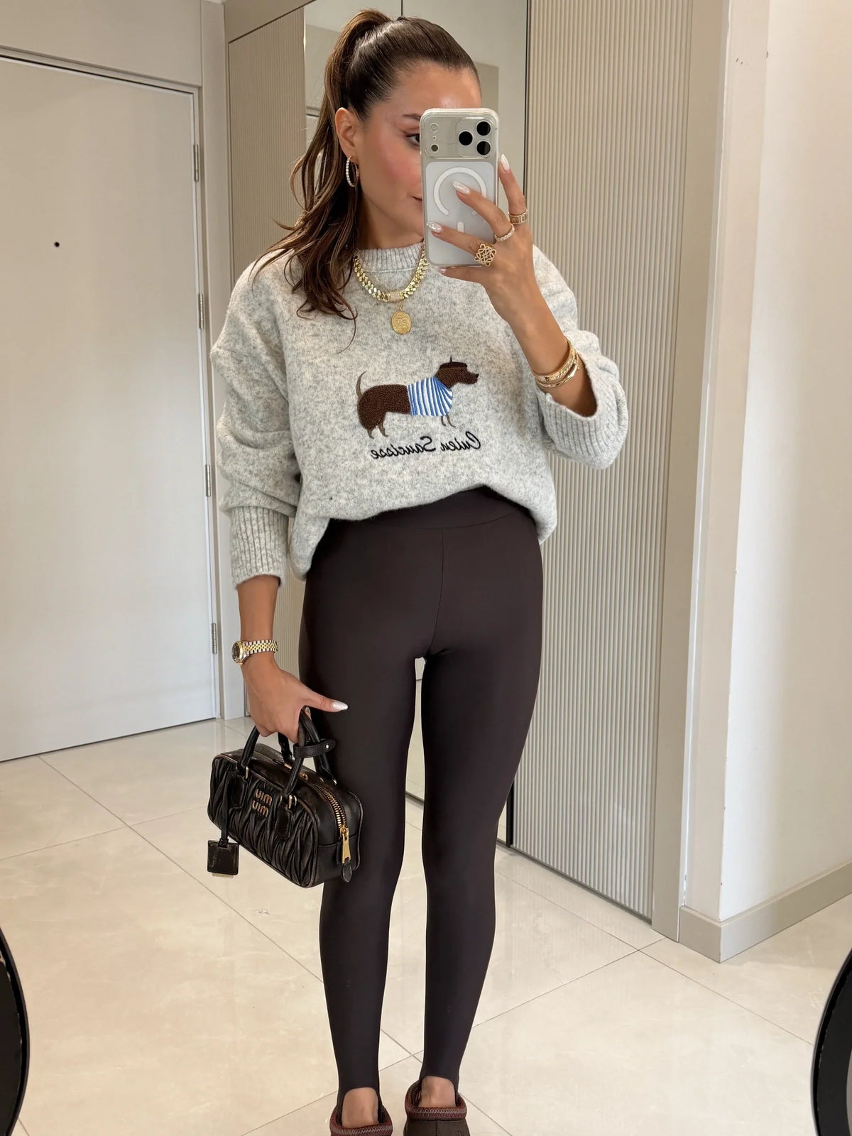 Dogge Dog-Print Sweater