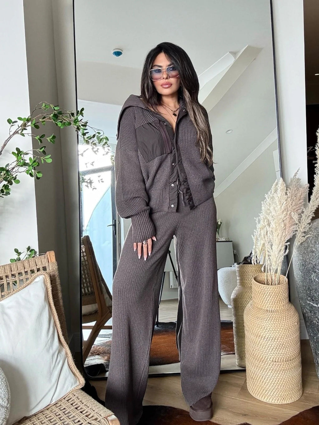 Premium Knit Set - Brown