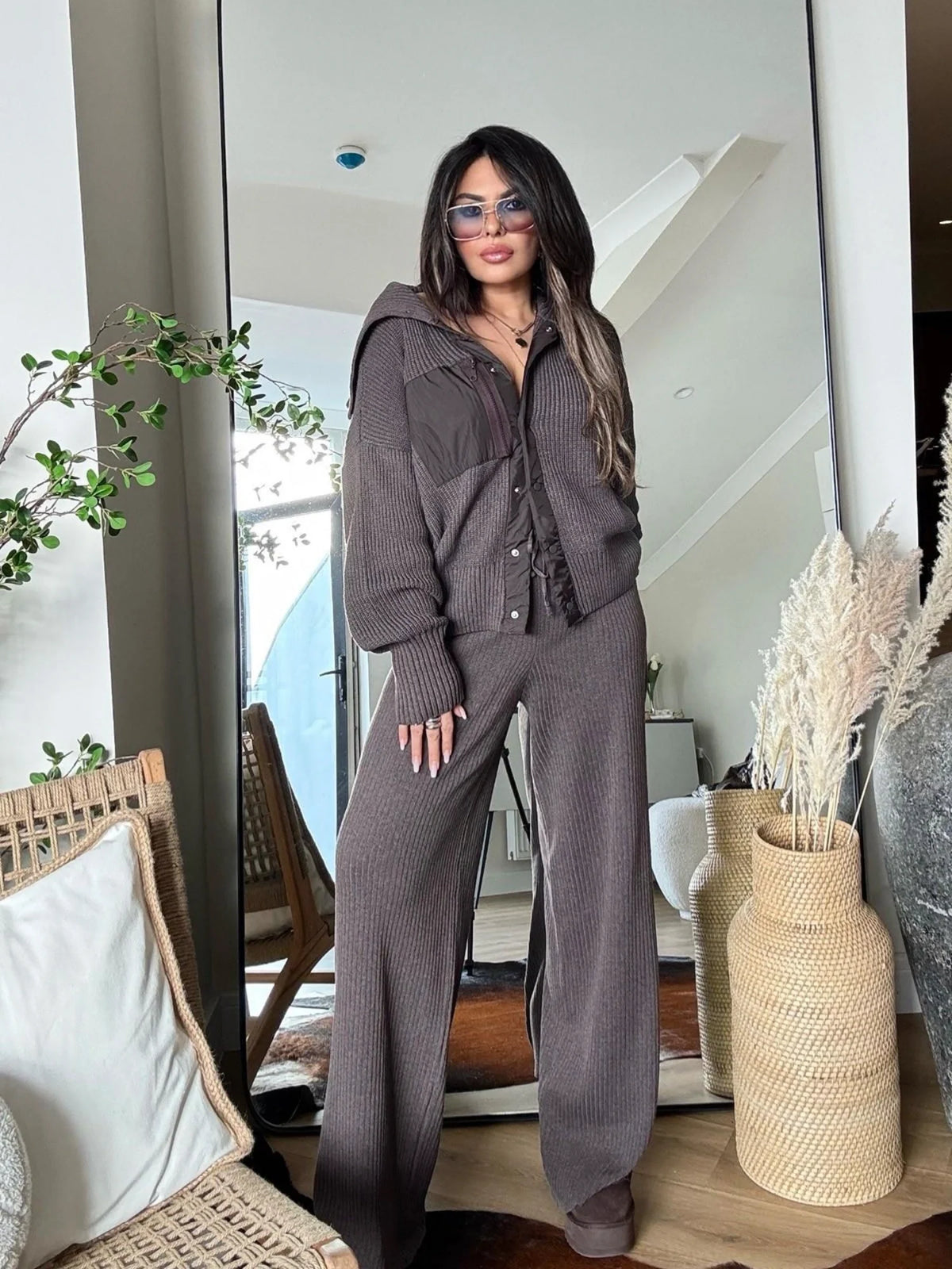Premium Knit Set - Brown