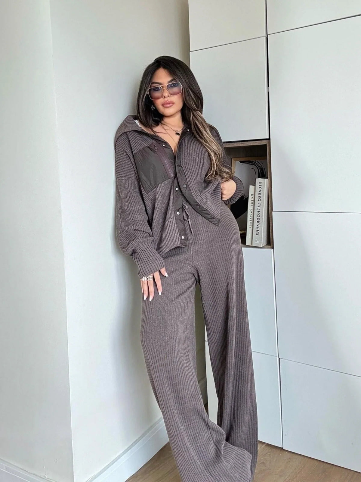 Premium Knit Set - Brown