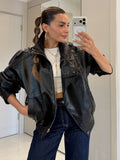 Premium Zippered Faux-Leather Jacket