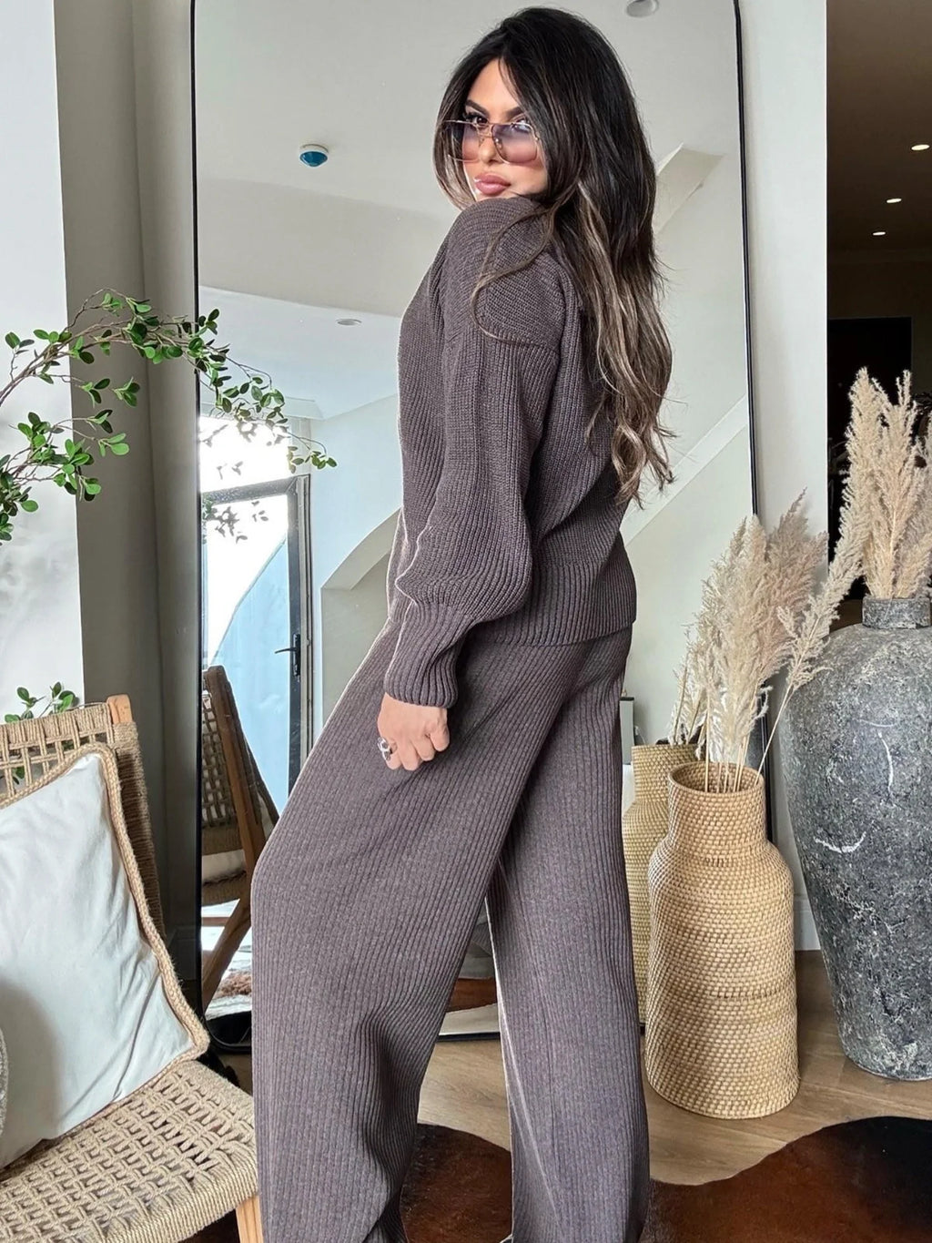 Premium Knit Set - Brown