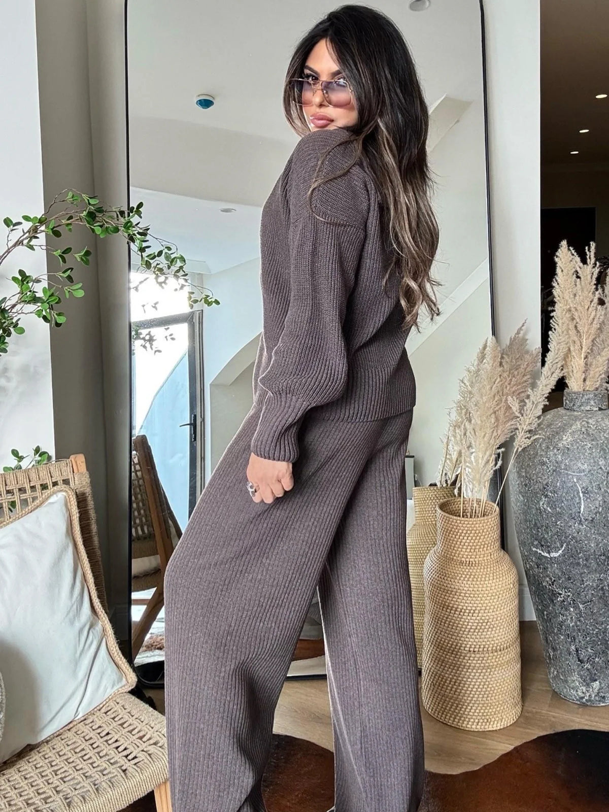 Premium Knit Set - Brown