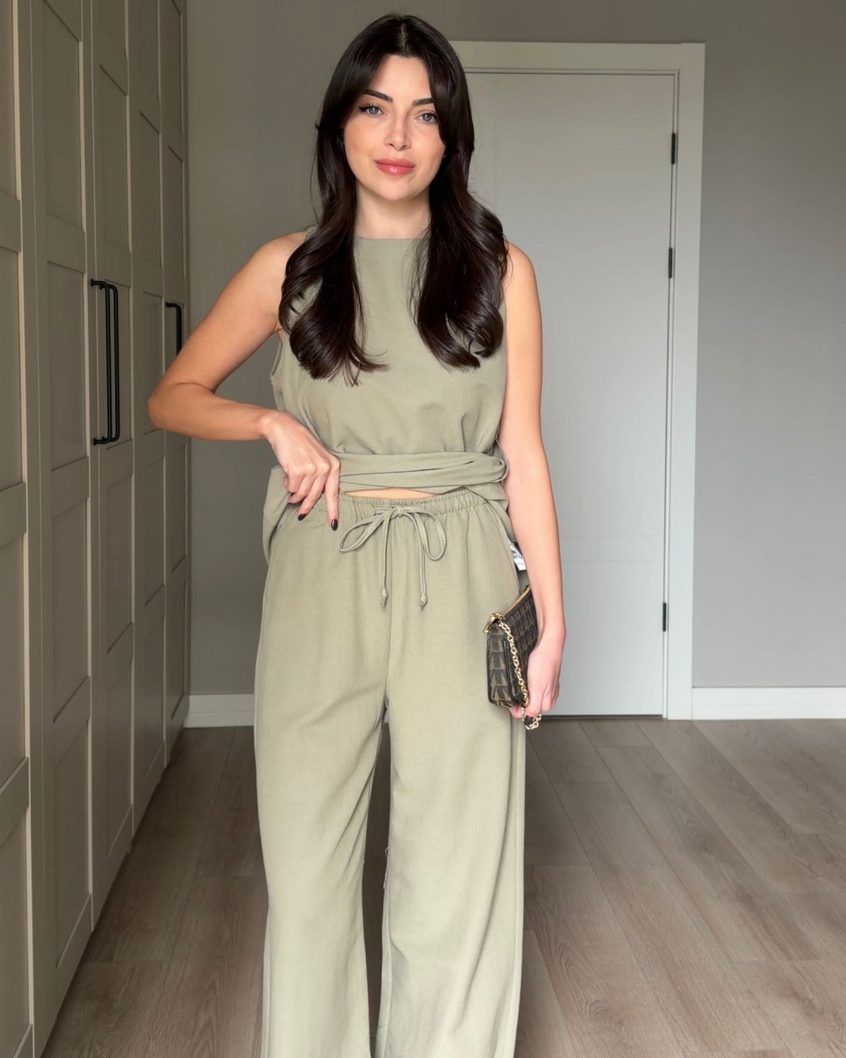 Asymmetric Blouse and Pants Set