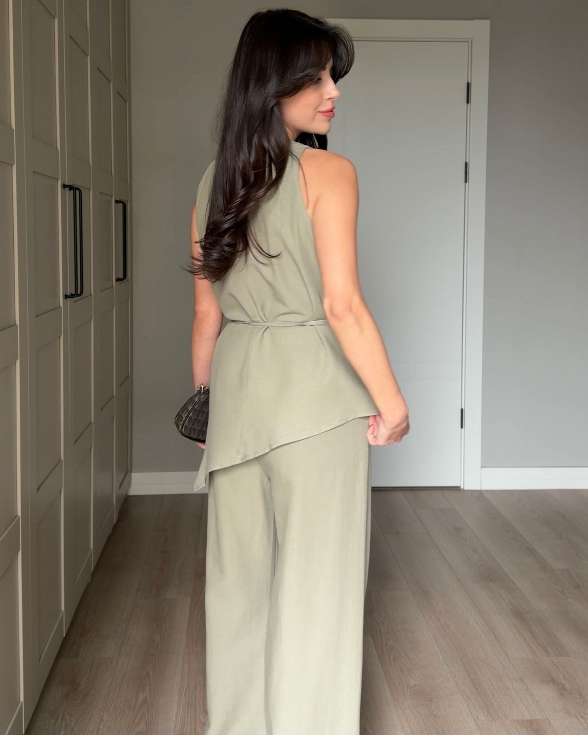 Asymmetric Blouse and Pants Set